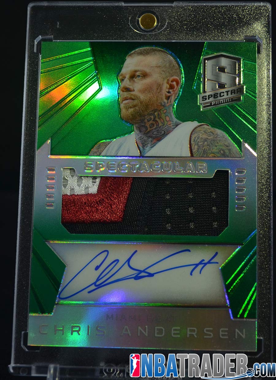 Chris Andersen Autograph Patch-Refractor Prizm Green Spectra 5