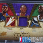Lebron James / Kobe Bryant / Kevin Garnett Rare Patches Triple Veteran (UD Premier)