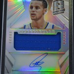 Stephen Curry 2014-15 Spectra Spectacular Prizm #/35 (On-Card Autograph + Jersey )